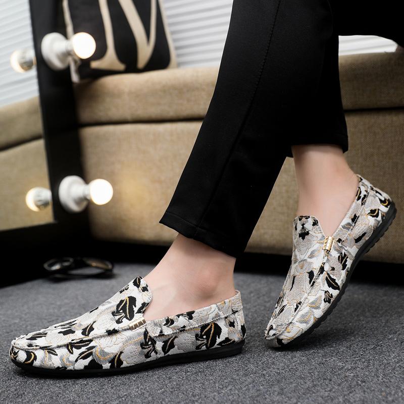 Fashion Fashionable Blue Men's Casual Shoes Man Loafers Lazy Shoes Comfortable Walking Sneakers Non-slip Flats Driving Shoe Zapatos