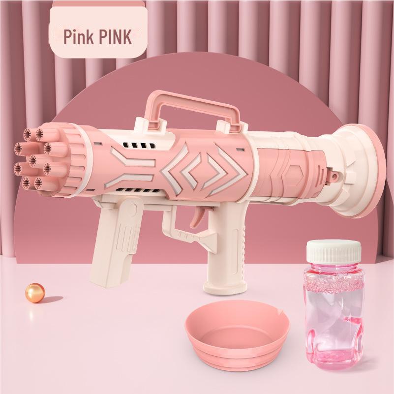 Popular Handheld Luminous Gatling Bubble Gun: Fully Automatic Bubble-Blowing Toy for Kids