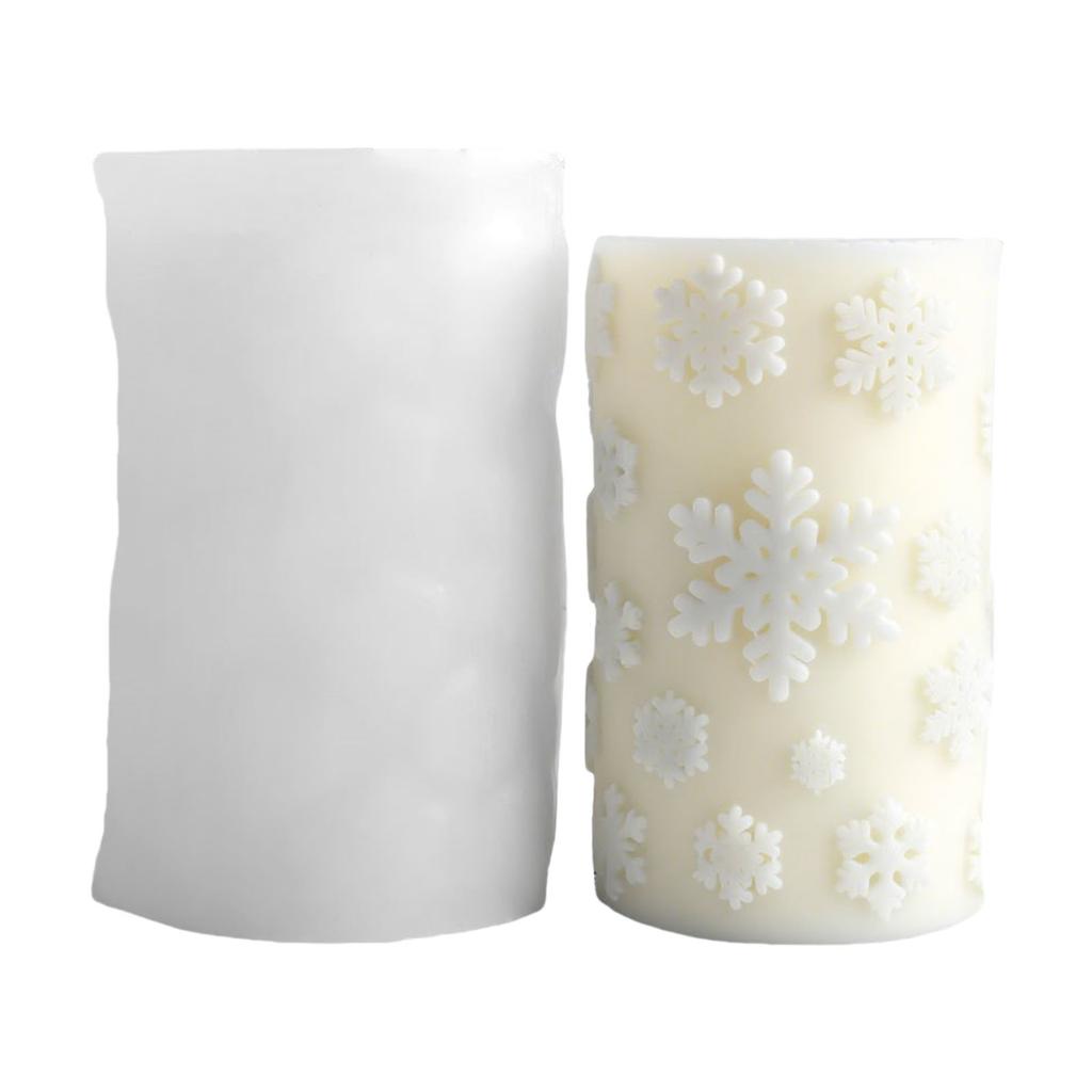 Christmas Candle Mould Silicone Molds Ornament Molds Castings Molds Snowflake Cylinder Plasters Molds Craft Supplies