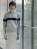 MOONDAL Women's High-Neck Sweater - New 2026 Autumn/Winter Striped Knitwear, Relaxed Fit, Korean Style
