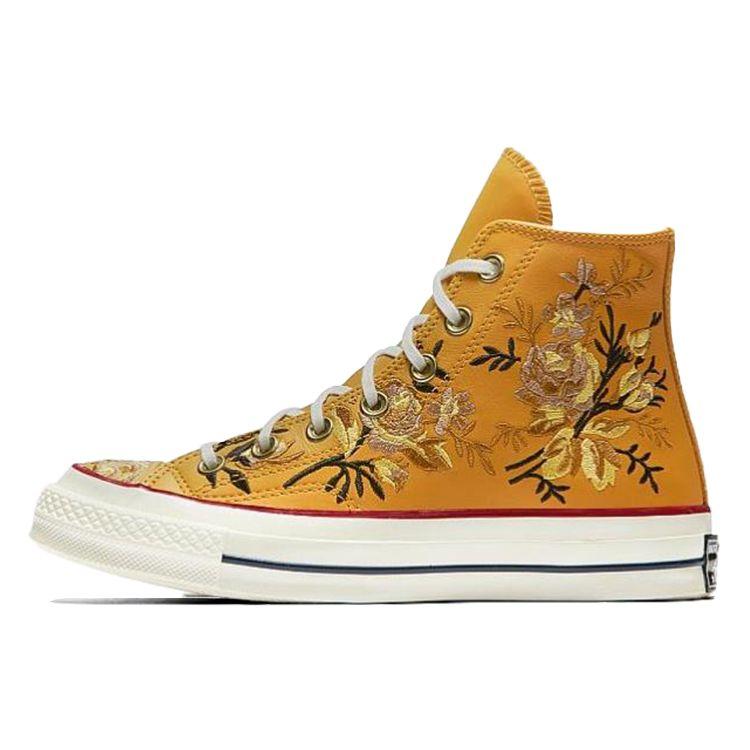 

Женские кроссовки Converse Chuck 70 High Parkway Floral Embroidery - Turmeric Gold из тикового дерева 561651C
