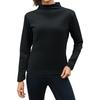 Women's Thick Fleece Base Shirt With Warm Inner Layer And Seamless Long Sleeved T-shirt Half High Neck Top