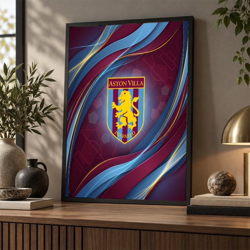 Kit Pictură cu Diamante Fotbal Aston Villa 5D Găurire Completă DIY Mozaic cu Diamante Artă de Perete Decor Acasă