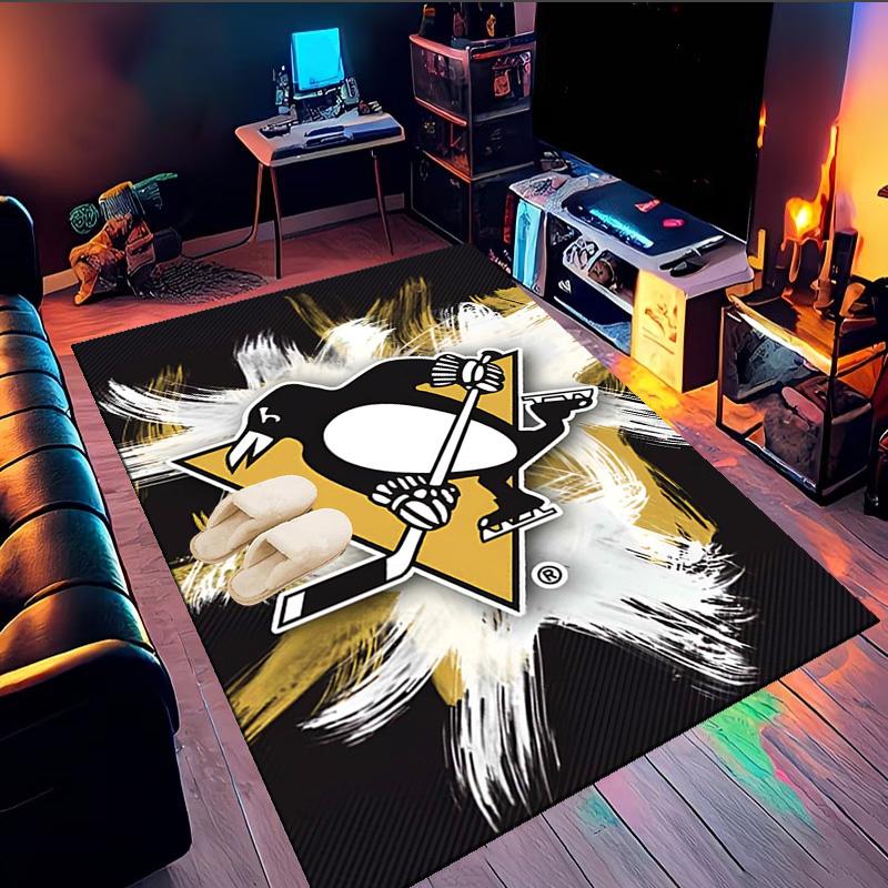 Penguins Heart Logo Art Area Rug Suitable for Indoor And Outdoor,Carpets for Kitchens, Homes, Offices, Living Rooms,Home Decor,Christmas Gift