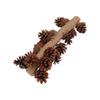 Birds Bite Toy Wooden Pine Cone Hanging Parrots Beak Grinding Toy with Metal Hook for Cage40cm
