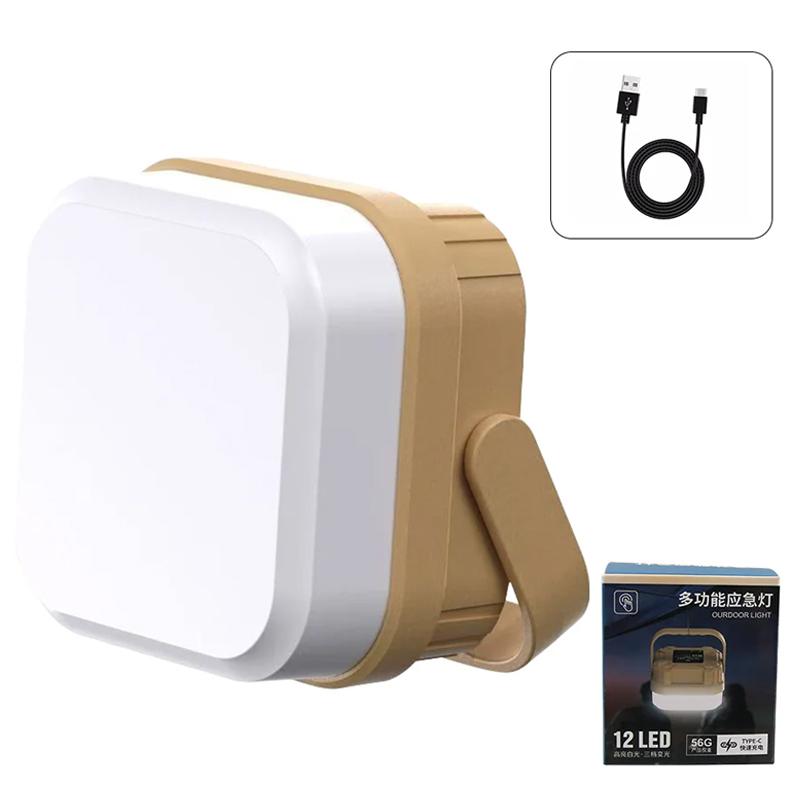 LED-Campinglicht Typ C, wiederaufladbar über USB, wasserdicht, 400 mAh, 100 lm, Zeltlicht mit Haken, 3 Modi, Außenbeleuchtung