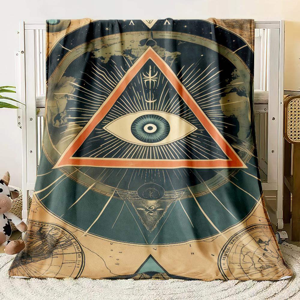 The Eye of The Demon Flannel Thin Blanket Soft Warm Blanket for Bedroom Living Room Bed Travel Camping Picnic Gift Customizable