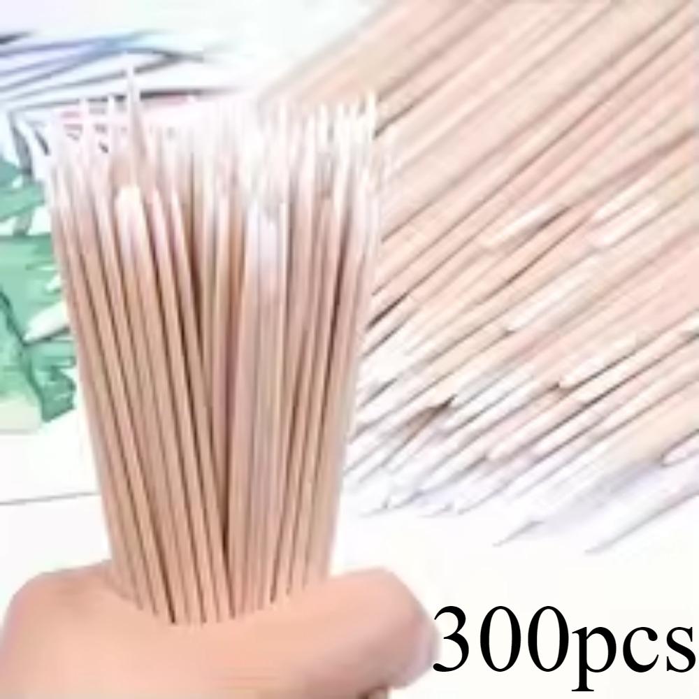 

100/300/500 шт. Короткая деревянная ручка с маленьким заостренным кончиком, ватный тампон для бровей, тату, косметика, перманентные принадлежности, косметические аппликаторы, палочки оранжевый