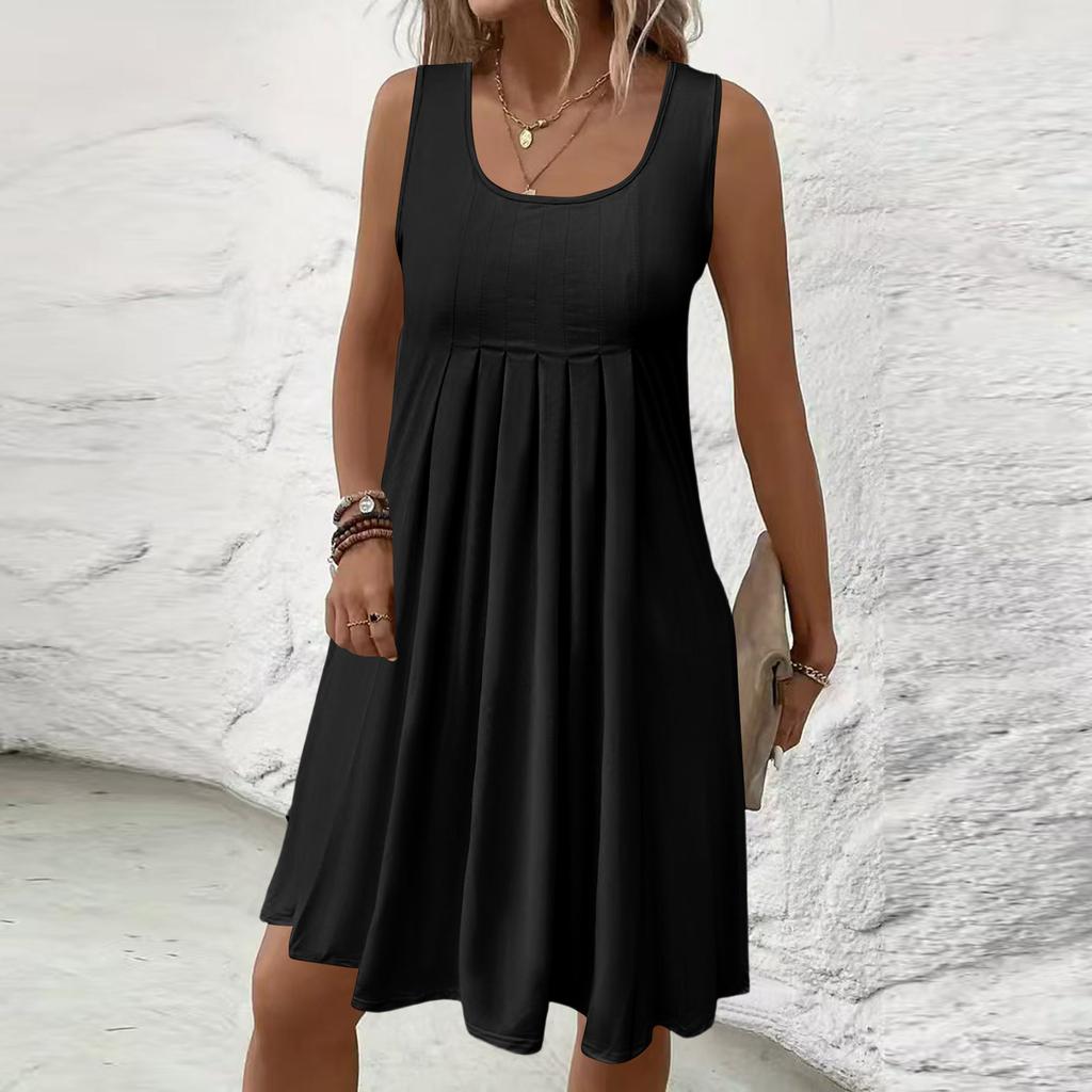 Damenmode Farbiges ärmelloses Kleid