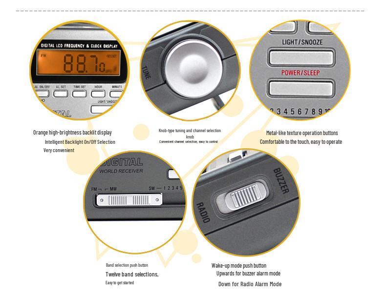 Tecsun DR-920c All-Wave Radio for Seniors, Gaokao English, CET-4/6, Campus Broadcast