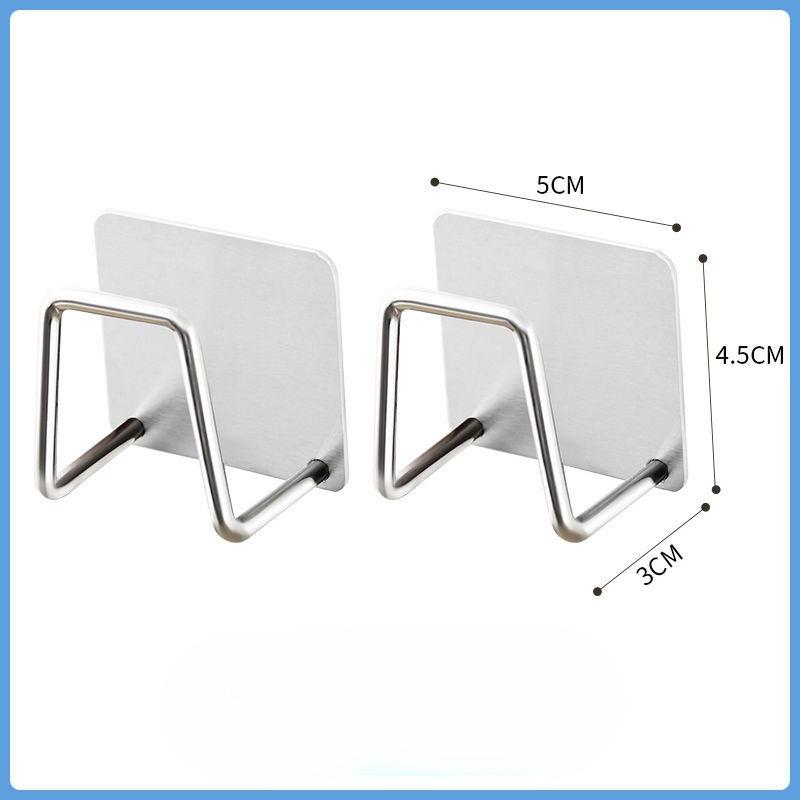 

Kitchen Stainless Steel Non Perforated Wall Mounted Sponge Drain Rack, Sink Wire Ball Pot Lid Storage Rack