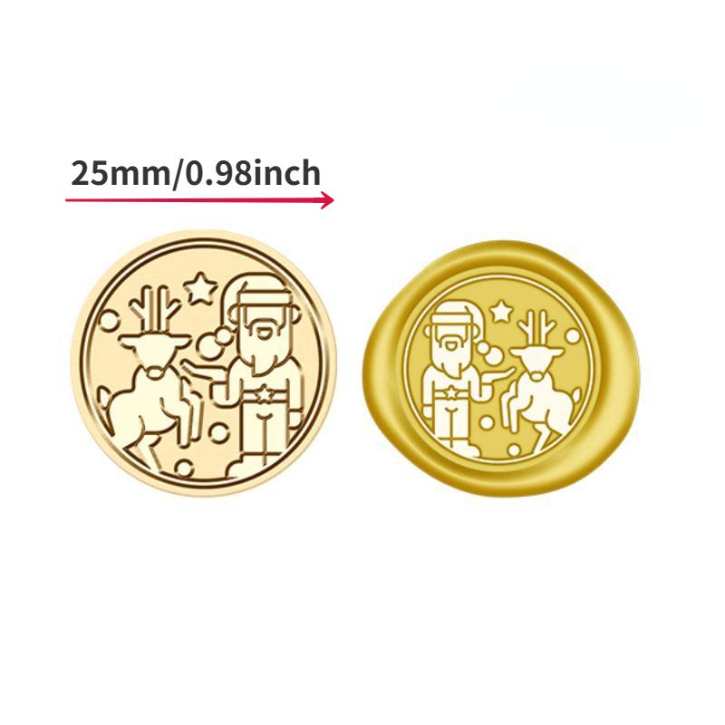 1PC Christmas Series Fire Paint Stamp Head Invitation Envelope Fire Paint Wax Seal Stamp Head Blessings Fire Lacquer Seal Decor