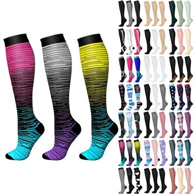 Kompresné ponožky pre ženy a mužov (3 páry) ,Ponožky na behanie, cestovanie pod kolená