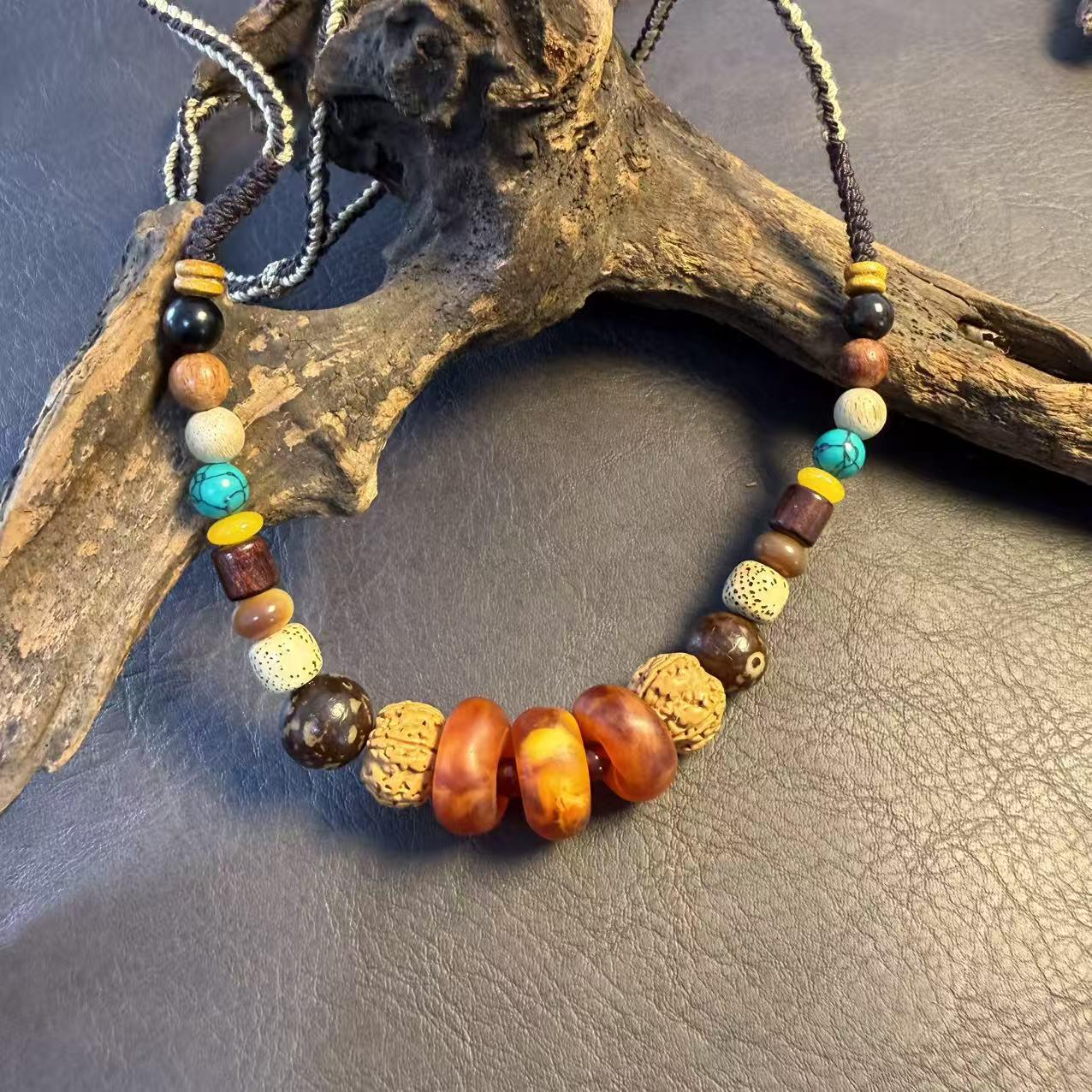 Eighteen Arhats Bodhi & Beeswax Women s Retro Necklace Choker Braided