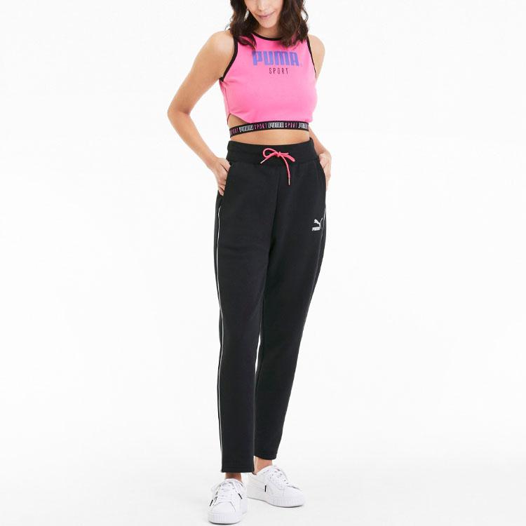 Puma Casual Running Sports Drawstring Knit Pants Women Bottoms Black 598131-01