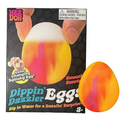 (lever de soleil doux) NeeDoh Dippin Dazzler Œuf Squishy Jouet à Presser Œuf Changeant de Couleur Jouet de Pâques