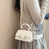 Fashion Mini Top Handle Bag for Women PU Leather Crossbody Bag Elegant Flap Shoulder Purse Small Messenger Handbag with Adjustable Strap