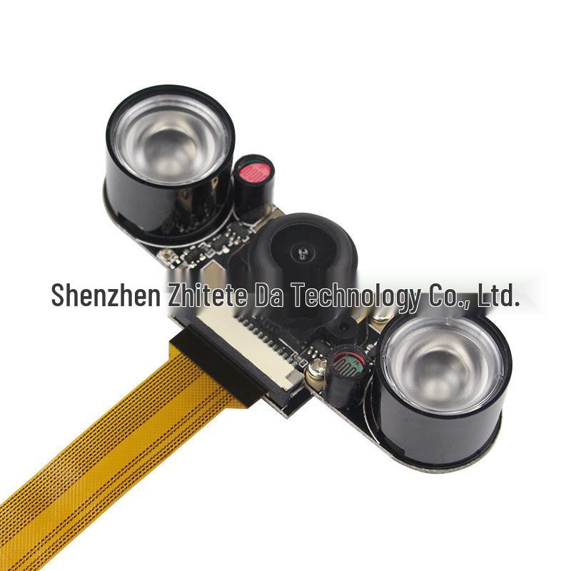 Raspberry Pi Zero W Fisheye Camera with Fill Light & Gold Cable Camera