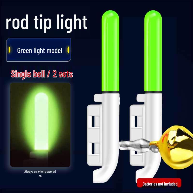 Night Fishing LED Rod Tip Light with Copper Bell - Sea Rod Alarm and Glow Sensor