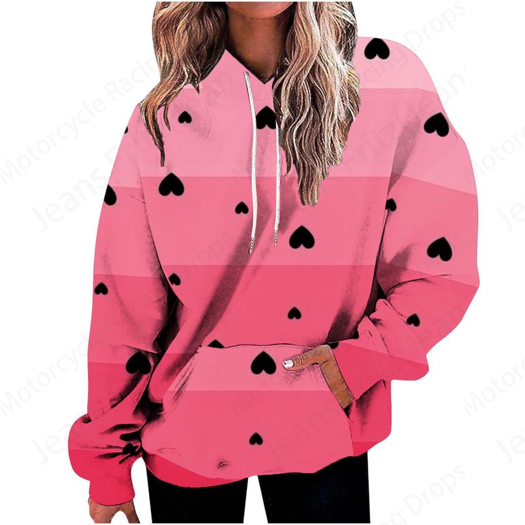 Floral 3D-Druck Grafik Hoodie Damen Mode Hoodies Sweatshirt Damen Sweats Übergroßer Mantel Herz Sweatshirt Tasche Pullover