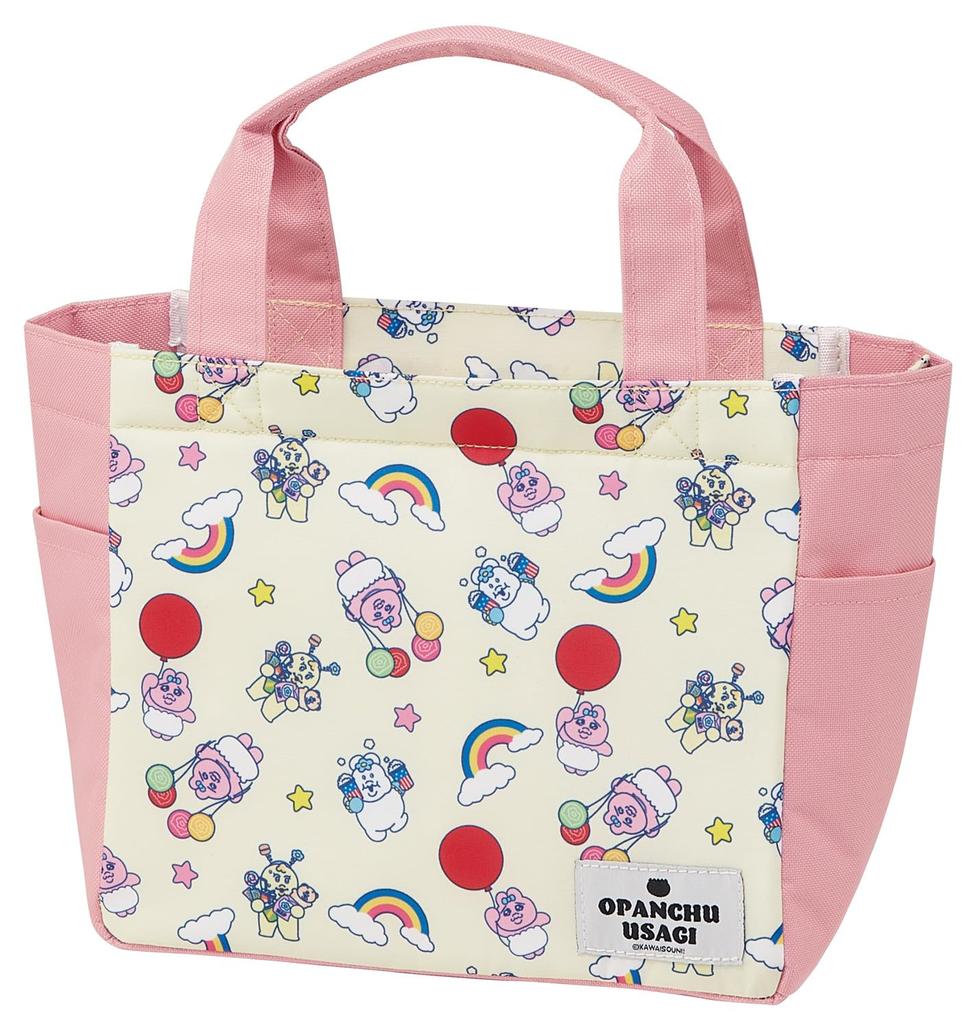 Skater Lunch Bag Tote Retro Amusement Park Design Bag, Large, Insulated, "Pants Rabbit" APCL11-A