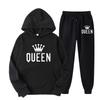 Men's Queen Print Plus Size Hooded Fleece Sweatshirt Set for Fall/Winter