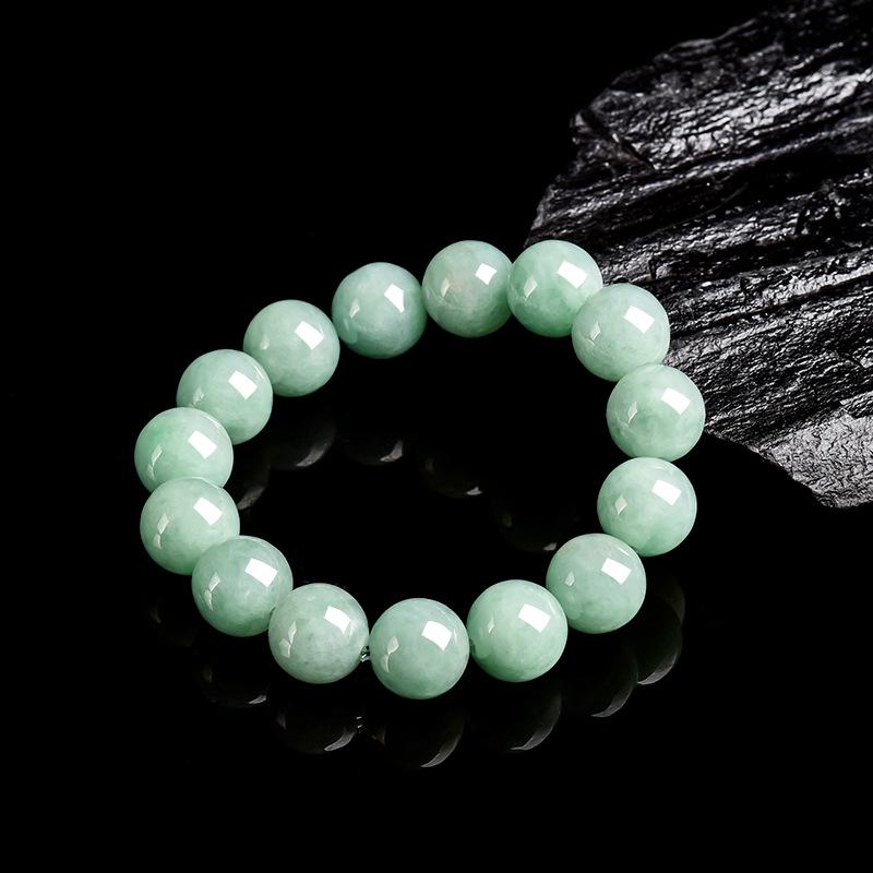 13mm Round A-Grade Jadeite Beads Bracelet - Unisex Style Jade Hand Jewelry
