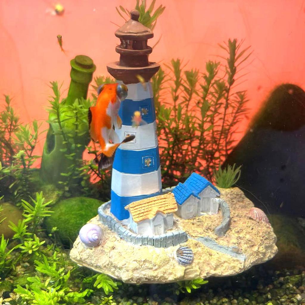 Submerged Lighthouse Fish Partner Environmental Friendly Resin Fish Tank Decoration Water Tank DIY Landscape Decoration Supplies