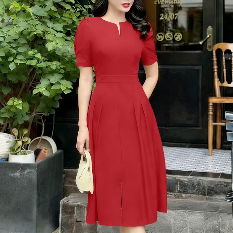 ZANZEA Women Casual Round Neck Summer Short Sleeve Dress