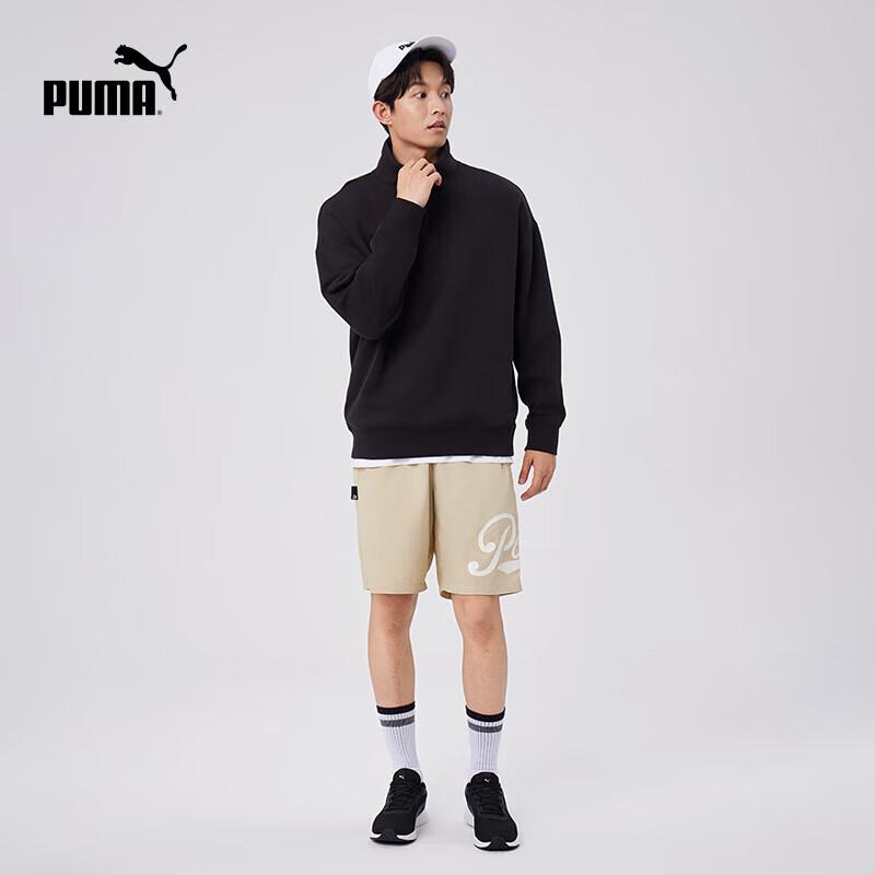 PUMA Unisex Fleece-Lined Half-Zip Stand Collar Sweatshirt