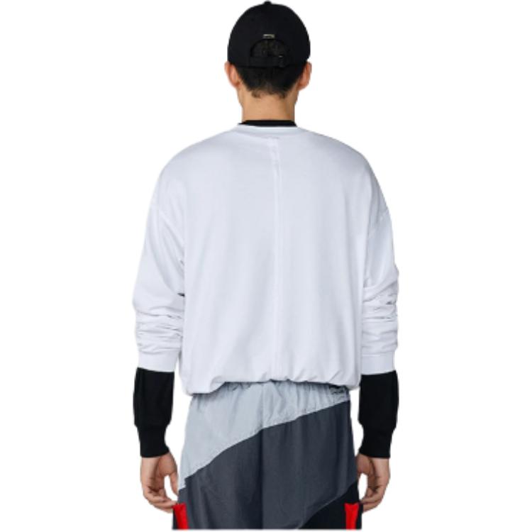 Li Ning Sweatshirts Men's White Crew Neck Moderate Regular AWDRA57-6