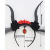Gothic Devil Horn Headbands With Mesh Veil Decoration Hairband For Cos Parties Halloween Costume Accessories