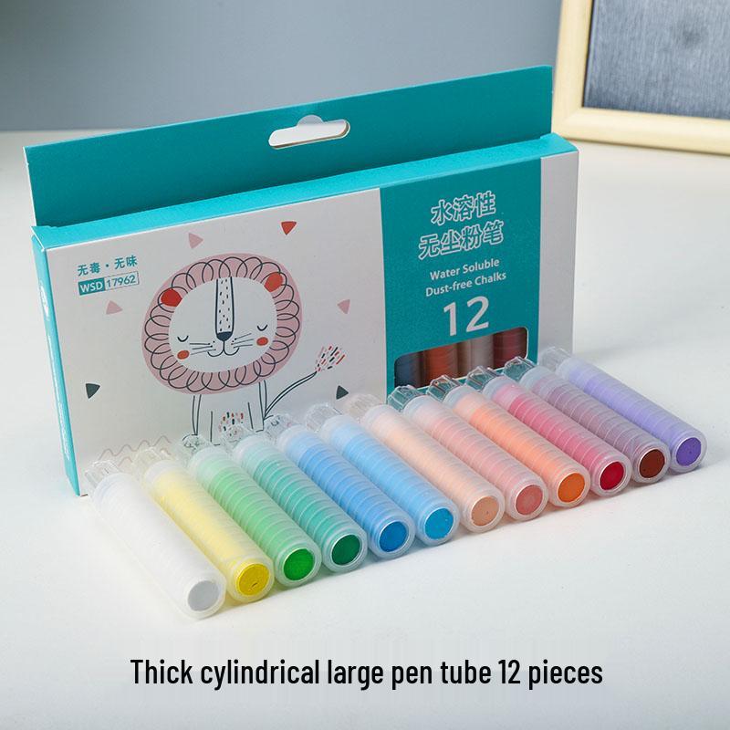 White Dustless Water-Soluble Chalk for Home, Children's Graffiti, Baby Drawing & Teachers' Chalkboards