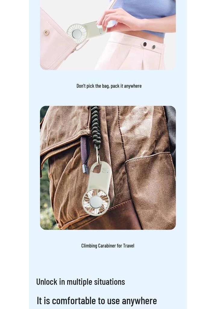 Portable USB Charging Handheld Climbing Fan