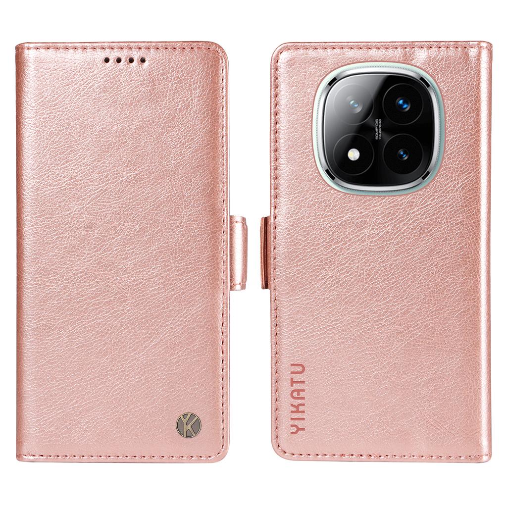 YIKATU YK-007 For Xiaomi Redmi Note 14 Pro+ 5G/Note 14 Pro 5G/Poco X7 5G Case Side Buckle PU Leather Phone Cover Litchi Texture