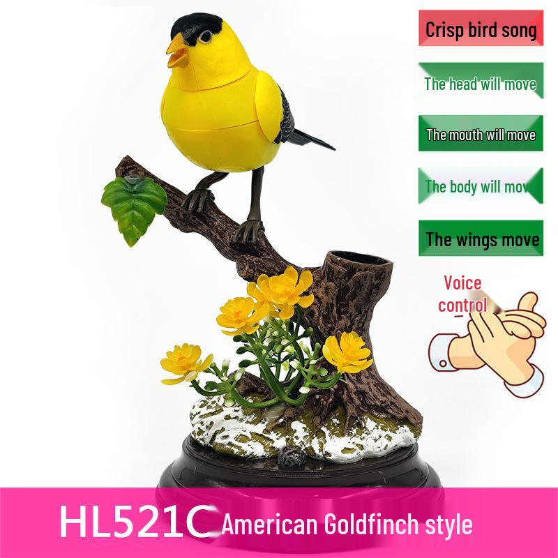 Hlasově ovládaná elektrická hračka Malý ptáček se simulací pohybu a zvuku aktivovaná indukcí