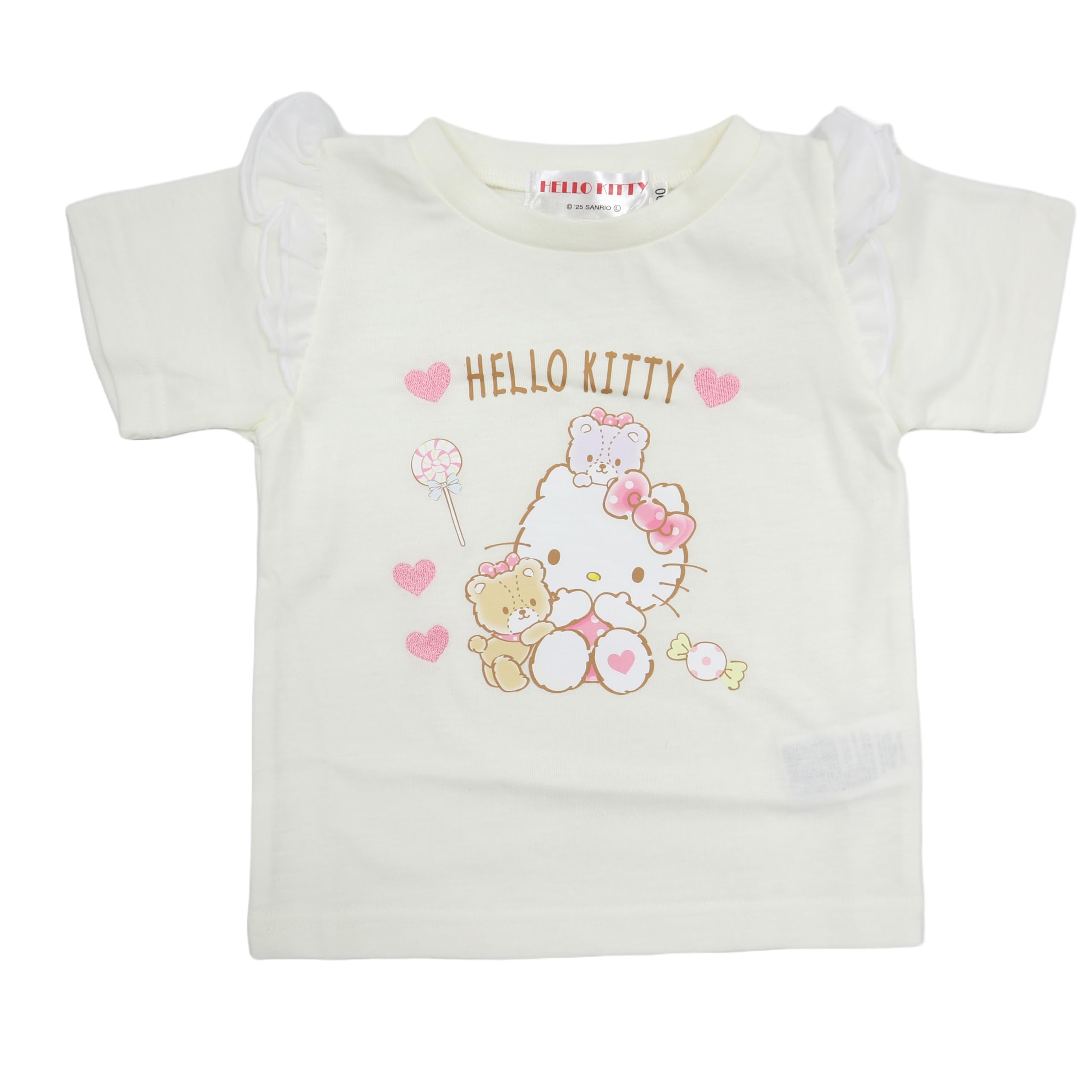 

Casual Sanrio Hello Kitty Kuromi My Melody Cinnamoroll Short Sleeve Print Embroidery Sleeve Frill Girls Clothing [TAKIHYO] T-Shirt Children s