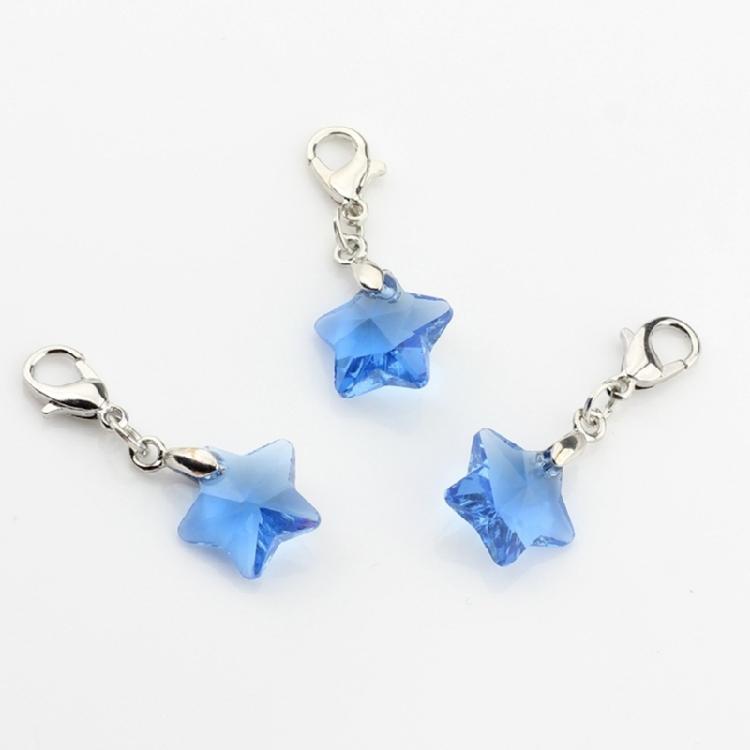 Popular Alloy Earrings Accessories Colorful Five-Pointed Star Pendant Keychain Lobster Clasp Keyring Bag Accessory