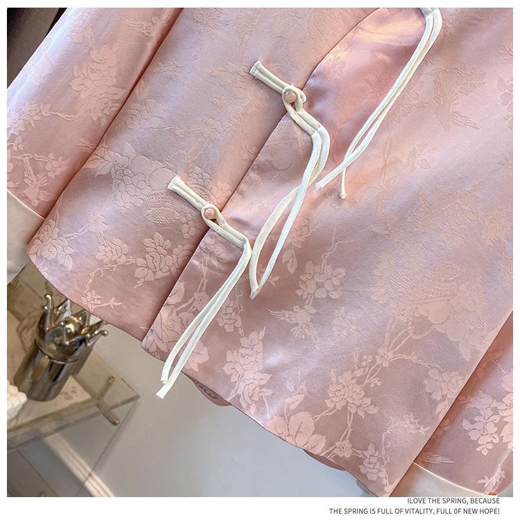 Jachetă Hanfu cu mâneci lungi și nasturi în stil chinezesc pentru femei Yangshifengzhuo - Toamnă/Iarnă 2023