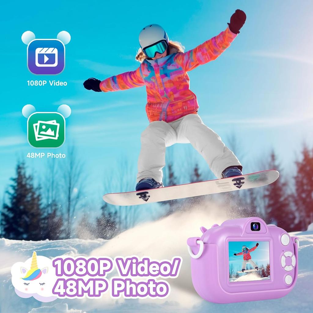 Kids Camera Digital Camera for Age 3-8, 1080P Toddler Camera for Kid with 32GB SD Card, Toddler Girls Toys Age 6-8, Christmas Birthday Gifts for