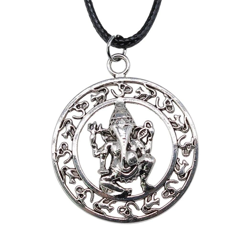 Buddhistischer Elefantengott-Halsketten-Paar-Anhänger, handgefertigter Schmuck für Männer, Kettenlänge 45 + 4 cm