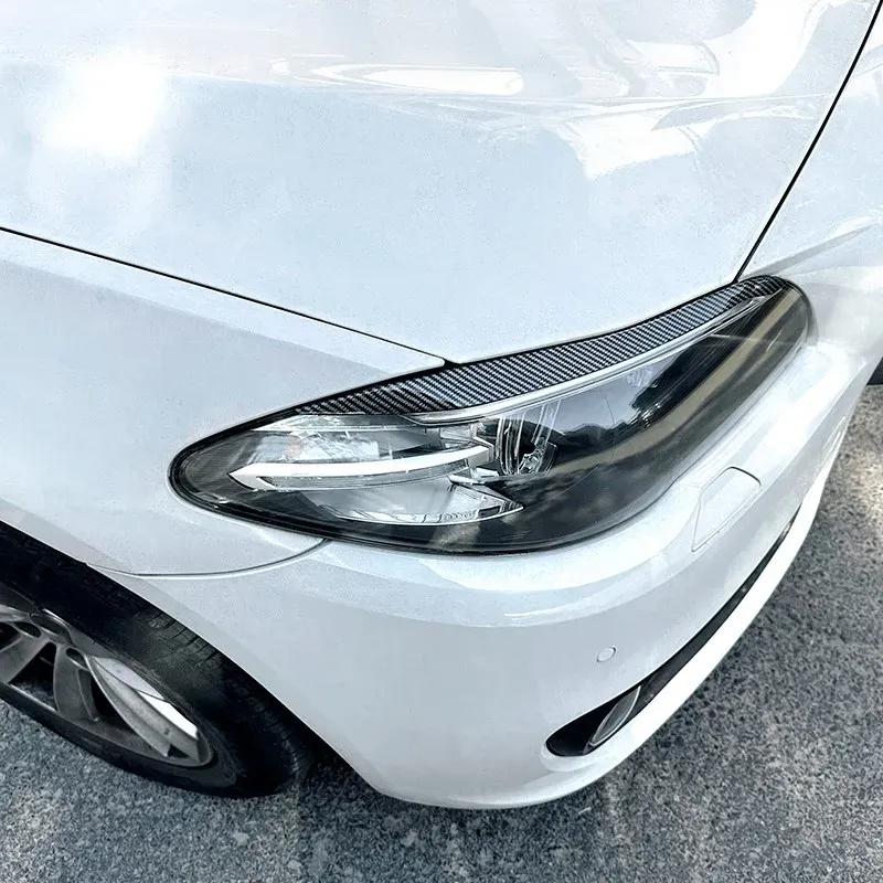 2 Stück Scheinwerfer-Augenbrauen-Deckel für BMW 5er F10 F11 2015 2016 2017 Frontscheinwerfer-Aufkleber Zierleiste Karosserie-Kits