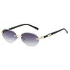 JYL TS Sunglasses UV Protection Small Frameless Ellipse High European/3106