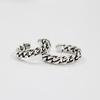 BFCLUB  Silver Color Wide Chain Rings Silver Vintage Wild Square Strip Chain Open Rings for Women Fine Jewelry Gift