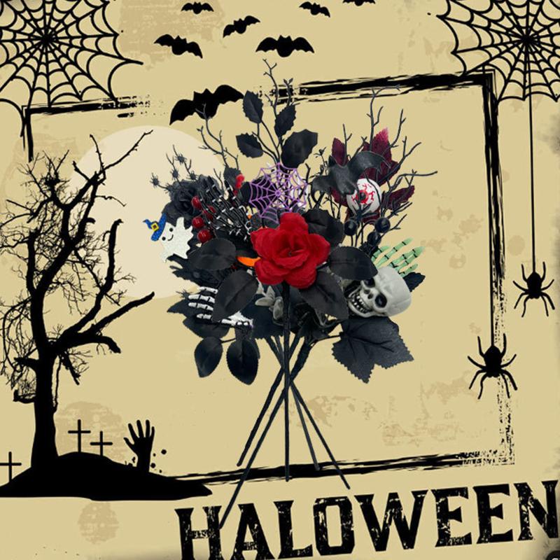 1PC Maple Leaf Arrangement Bookcase Decor With Pumpkin and Maple Leaves Home Artificial Black Tree Desktop Vase Filler Party