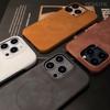 Magsafe Wireless Charging Retro Leather Phone Case For iPhone 16 12 13 14 15 16 Pro Max Plus Magnetic Bumper Cases Cover