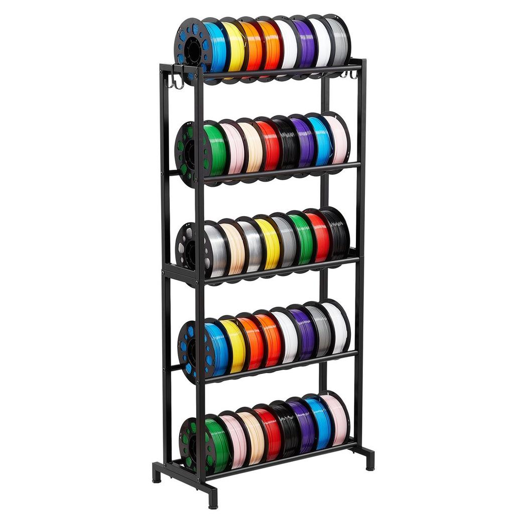 3D Printer Filament Storage Rack, 5 Tier Heavy Duty Storage Shelves for 3D Printing Filaments, Filament Spool Holders Racks for 3D Printing Studio,
