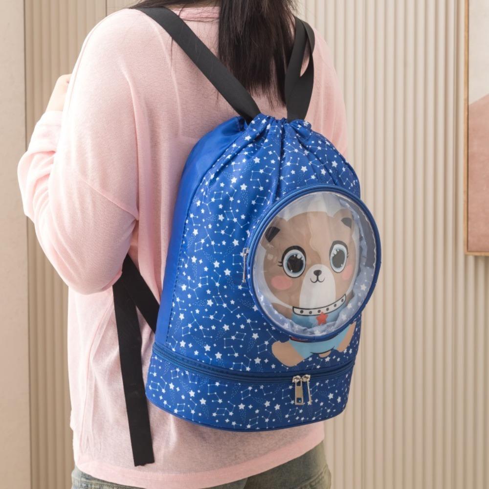 Large Capacity Cartoon Swim Bag Waterproof Wet and Dry Bag Cute Drawstring Storage Bag  Kids