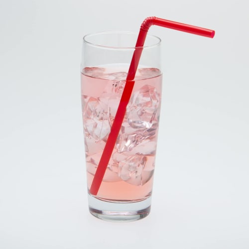 Strix Design Flexible Colored Straws, 300 count, Red, 21cm, in Colored Paper Bags, Individually Wrapped, Hygienic, Flexible, Stylish, Perfect for Cafe