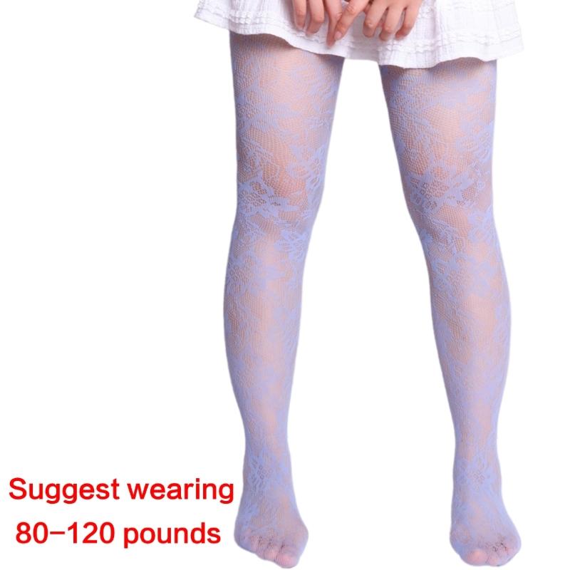 Elegant Hollowed Out Lace Fishnet Stockings with Flower Patterned Aesthetic See Through Mesh Tights Pantyhose for Women